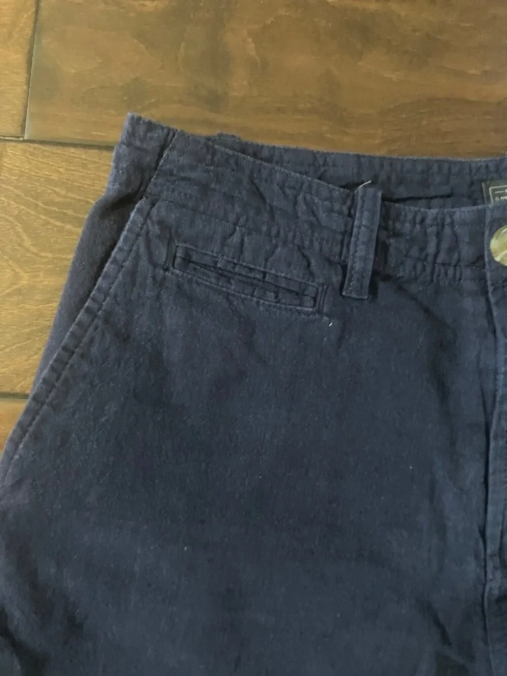 14th & Union Linen 8in Shorts - Slim Fit Men's Size 30 - Navy & Tan
